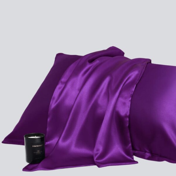 Purple Color Satin Silk Pillowcase Sanci