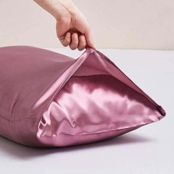 Sweet Pink Satin Silk Pillowcase Sanci